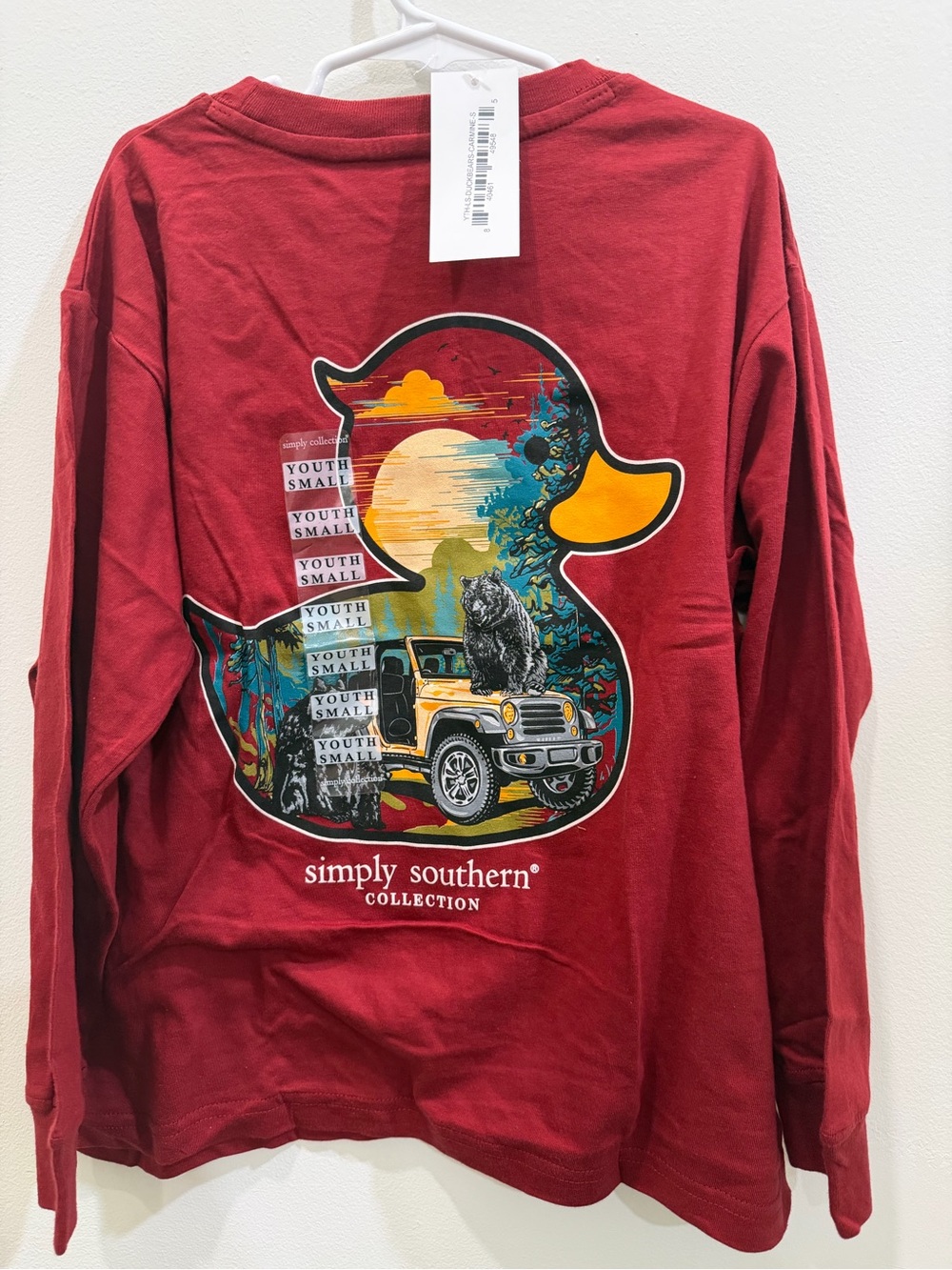 Simply Southern Red Long-Sleeve Tee with Duck & Outdoor Graphic